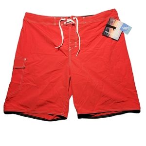 Original Watermen Boardshorts Mens Size 38 Red Swim Trunk Shorts Lifeguard